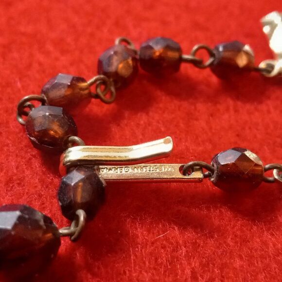 Vintage Western Germany Three Strand Beaded Necklace - Picture 5 of 7